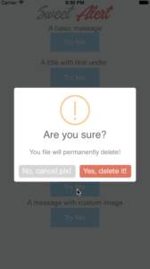 Sweet Alert iOS